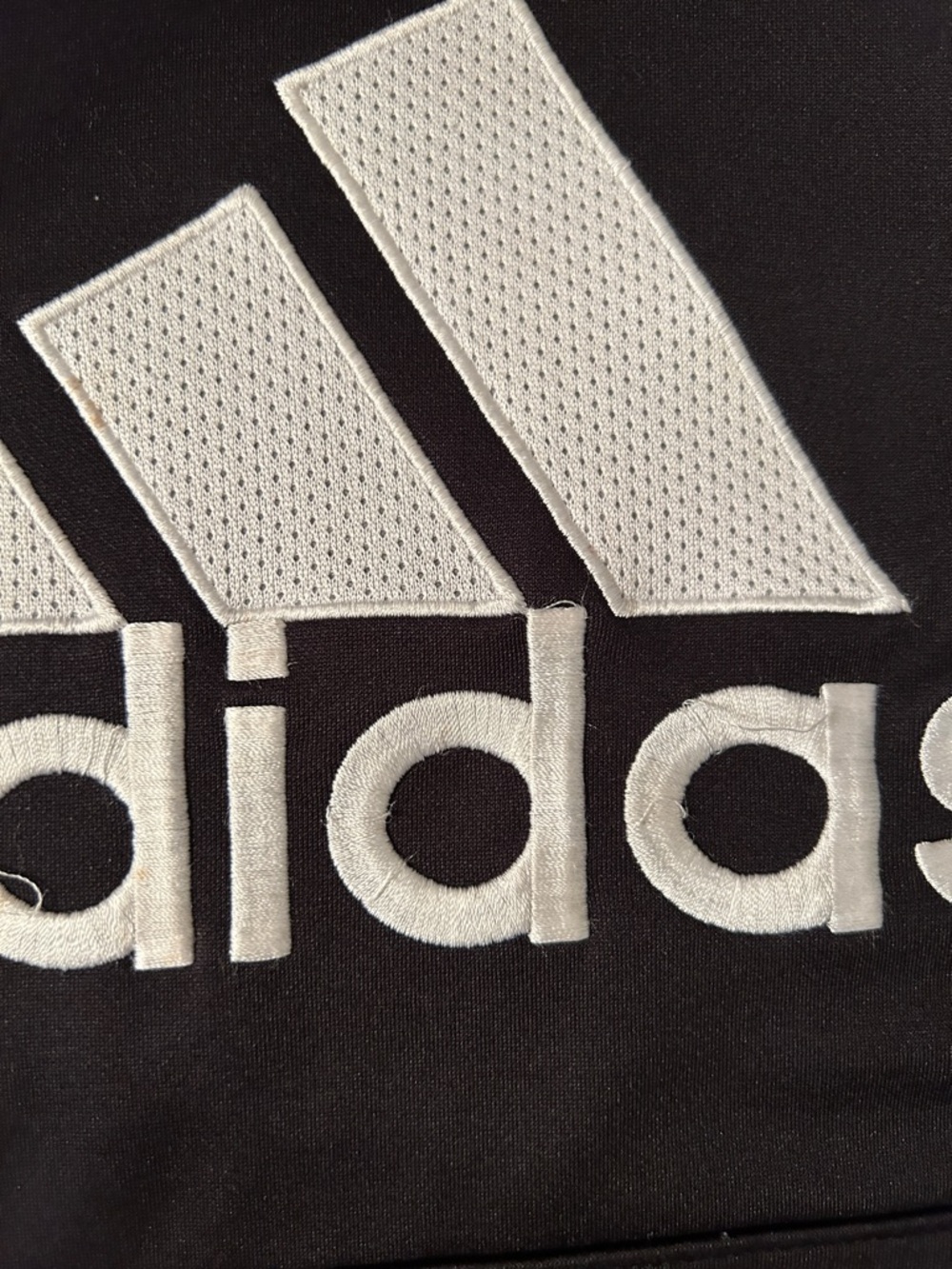 adidas Black Hoodie with White Logo for Kids - Picture 3 of 3